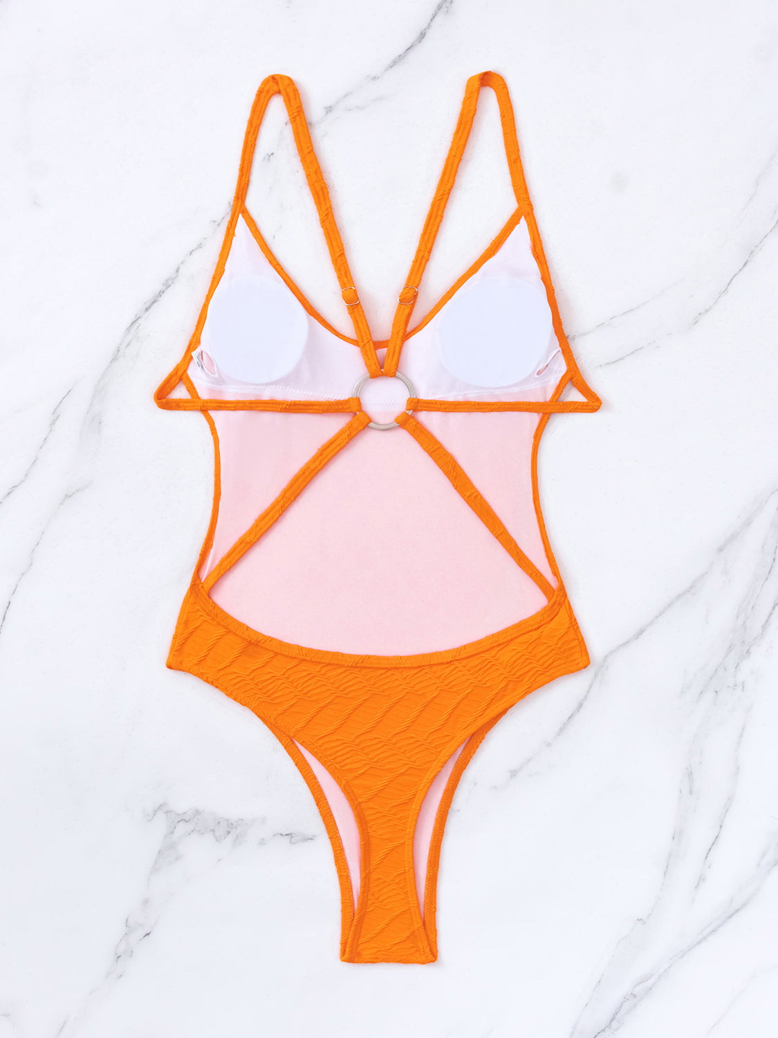 Backless Spaghetti Strap One-Piece Swimwear -  Pressitngo