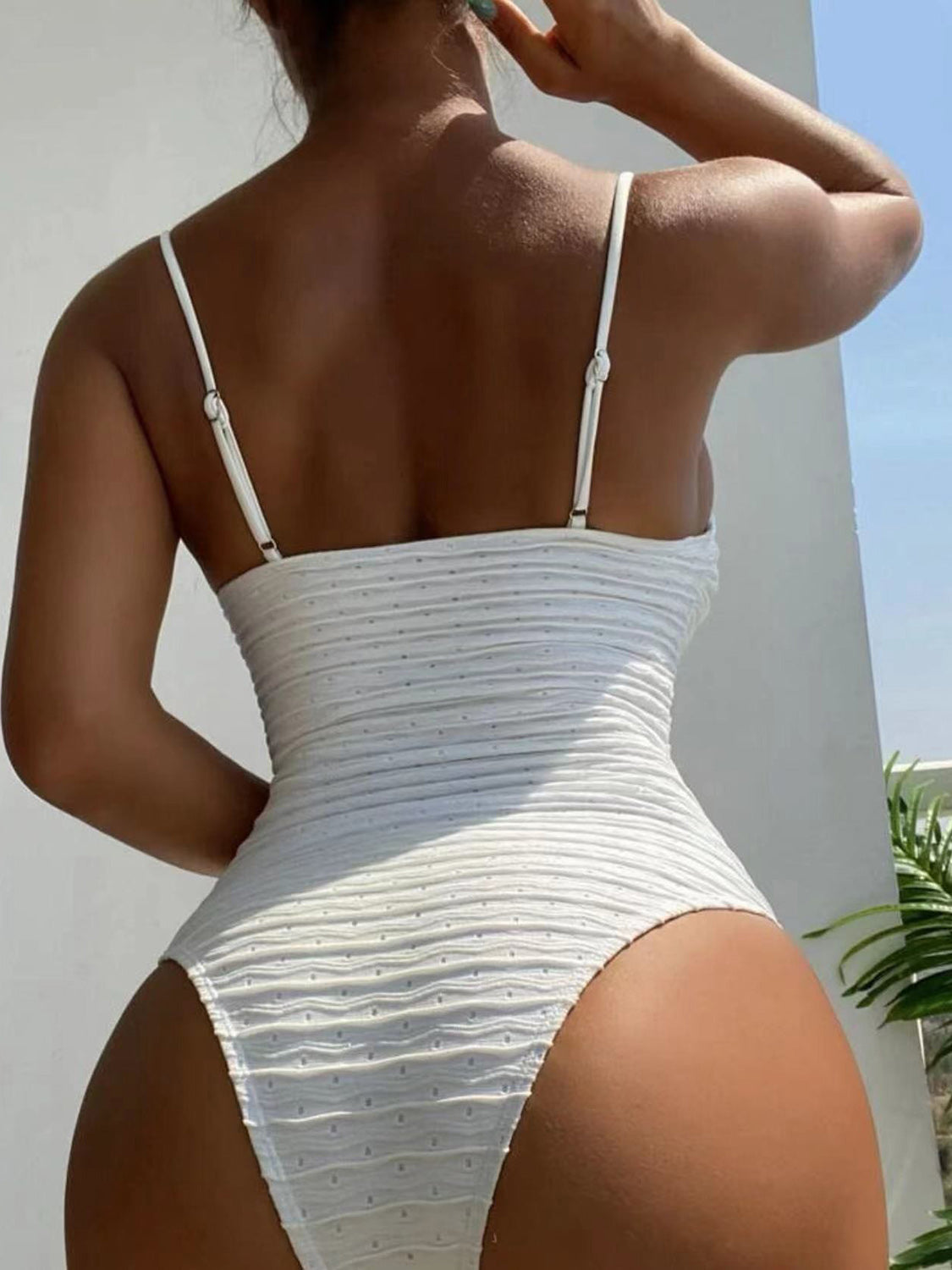 Sweetheart Neck Spaghetti Strap One-Piece Swimwear -  Pressitngo